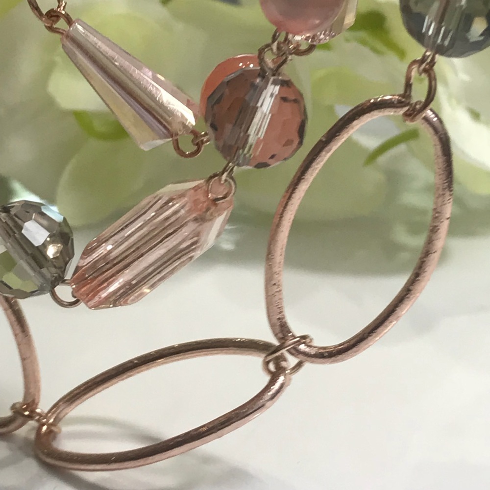 🆕 ASHLEY COOPER Rose Gold Stone Necklace Set - Picture 6 of 7